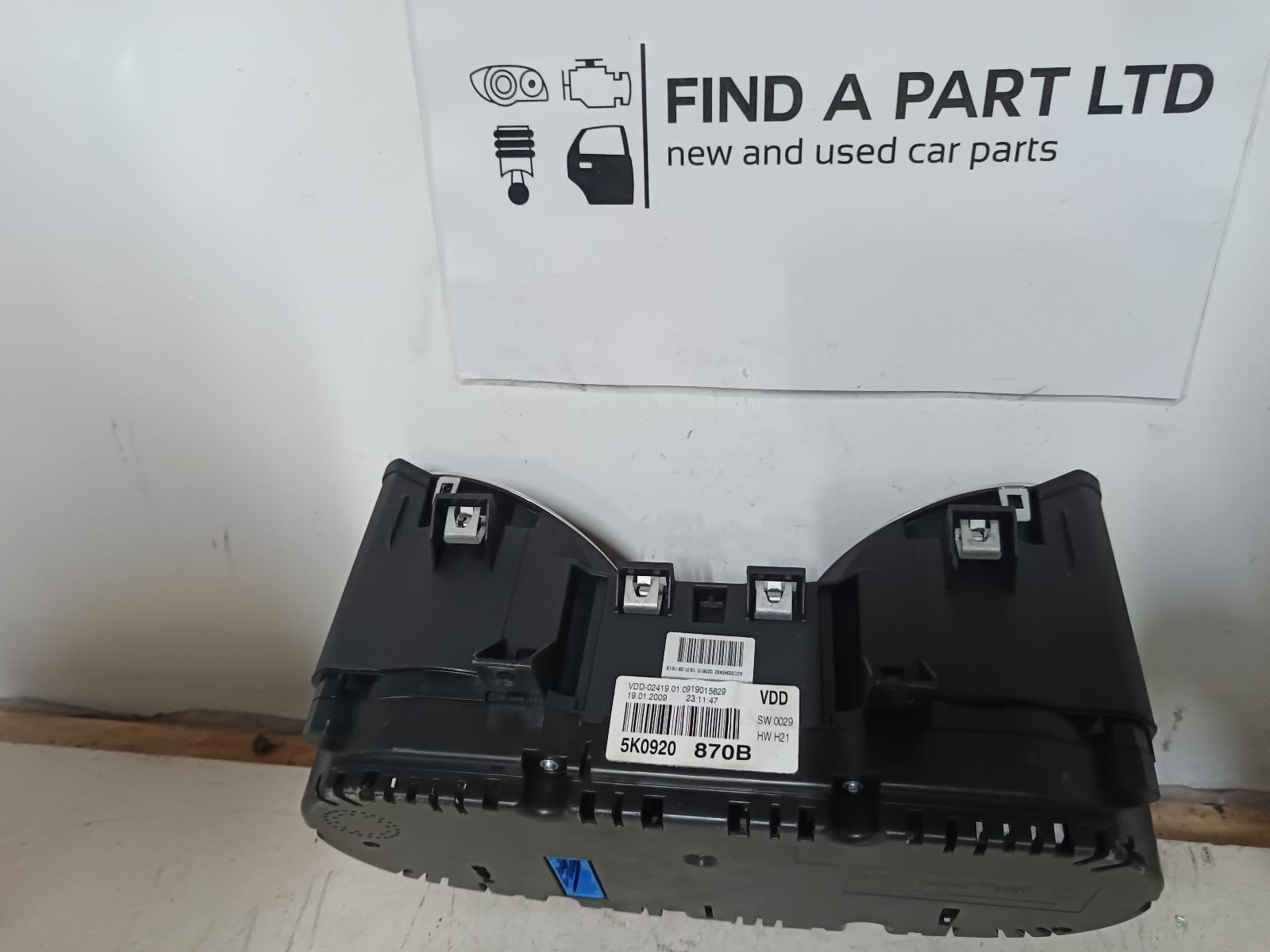 2009 VOLKSWAGEN GOLF Instrument Cluster Contact us for Photo