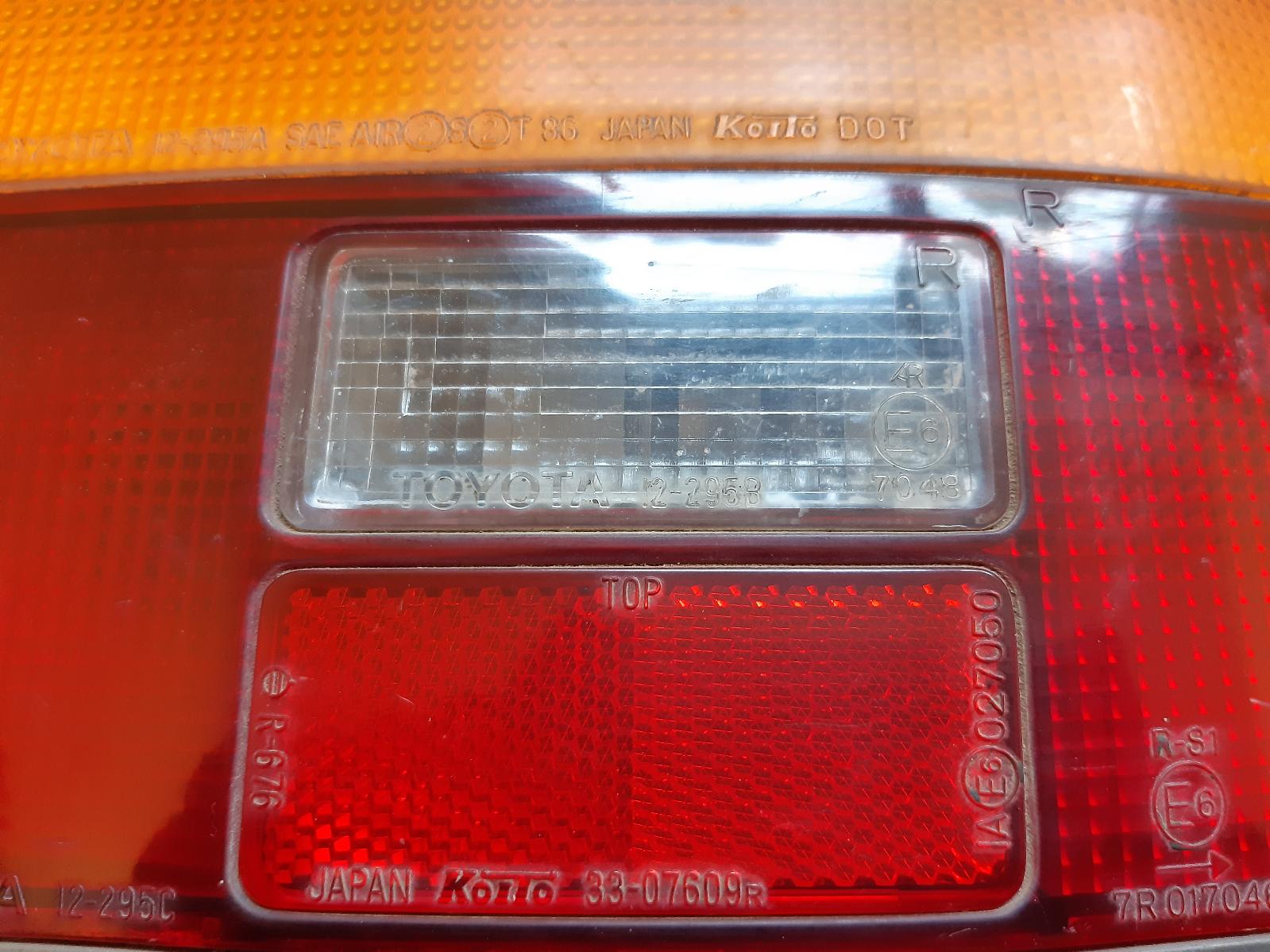 1991 TOYOTA COROLLA Right Taillight Contact us for Photo