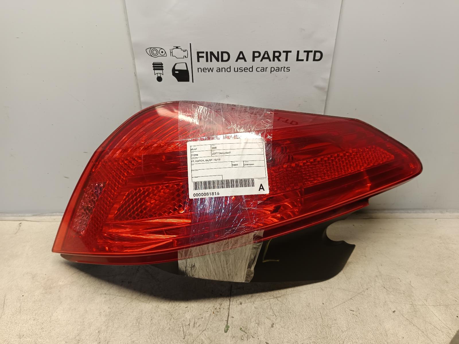 2009 PEUGEOT 308 Left Taillight Contact us for Photo