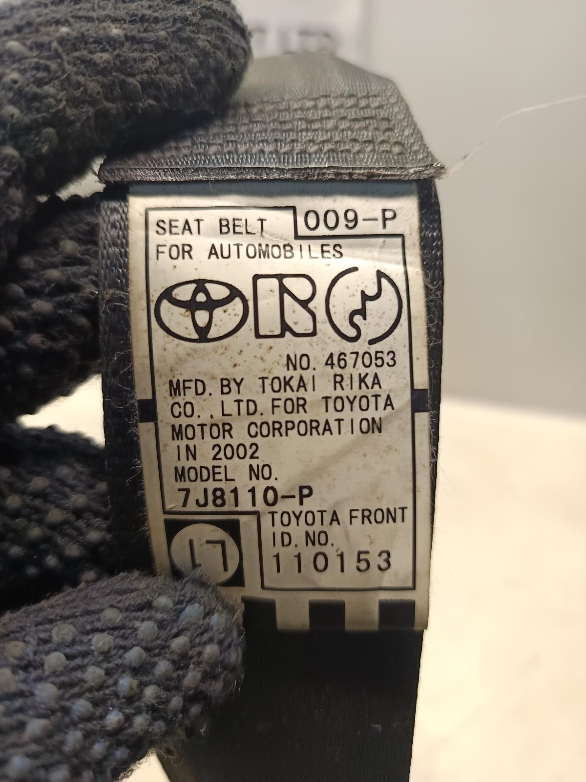 2002 TOYOTA COROLLA Seatbelt/Stalk Contact us for Photo