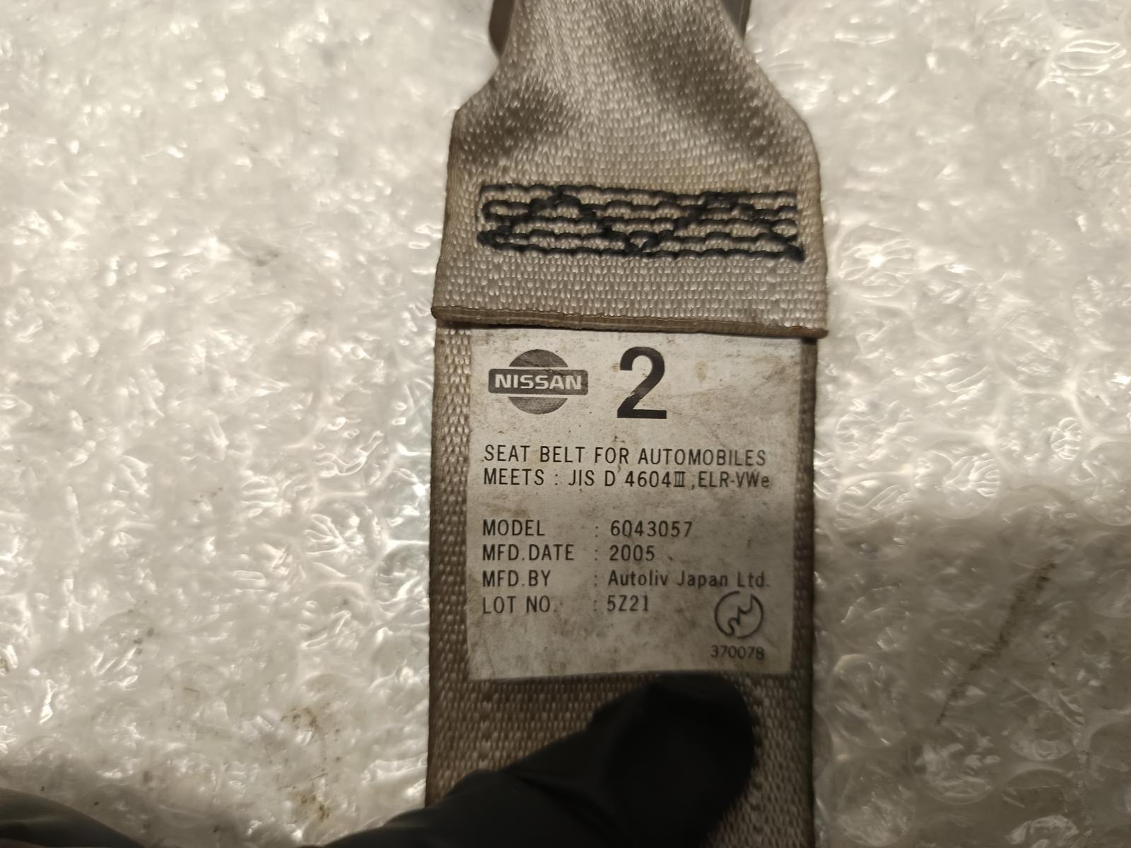 2005 NISSAN TIIDA Seatbelt/Stalk Contact us for Photo