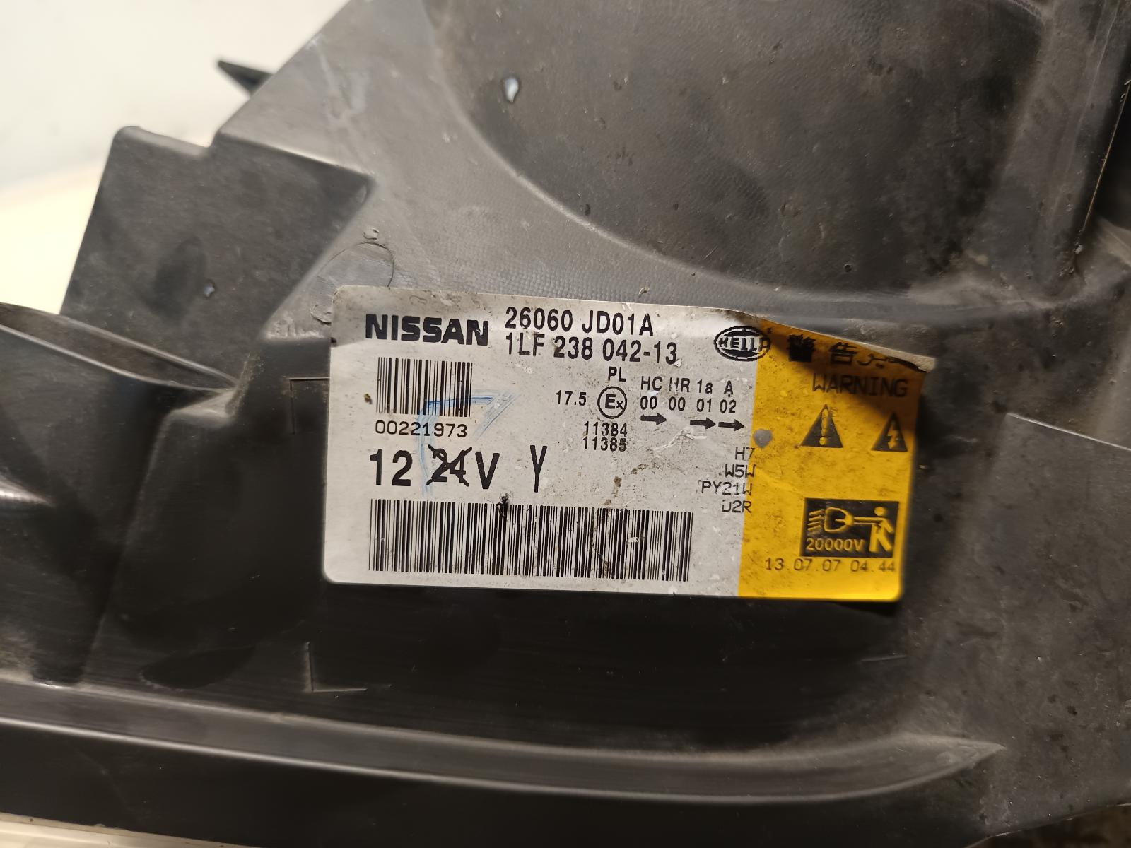 2008 NISSAN DUALIS Left Headlamp Contact us for Photo