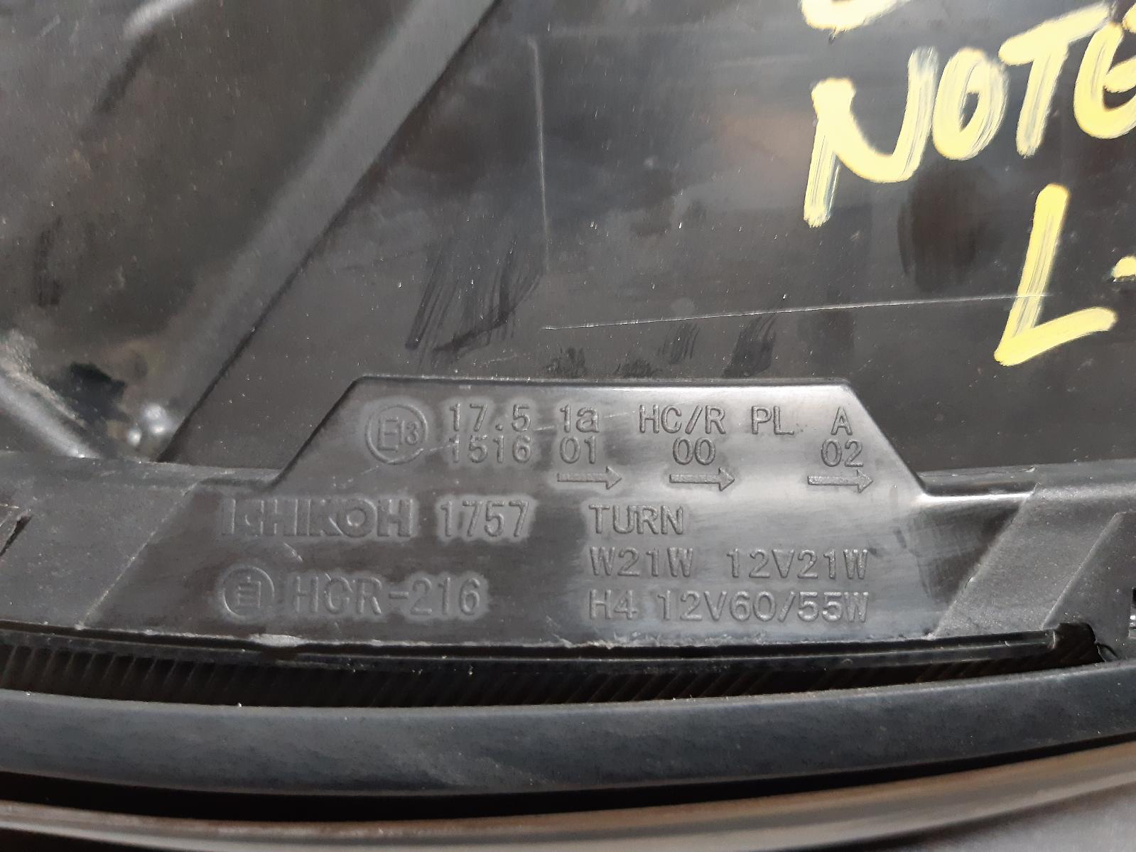 2006 NISSAN NOTE Left Headlamp Contact us for Photo