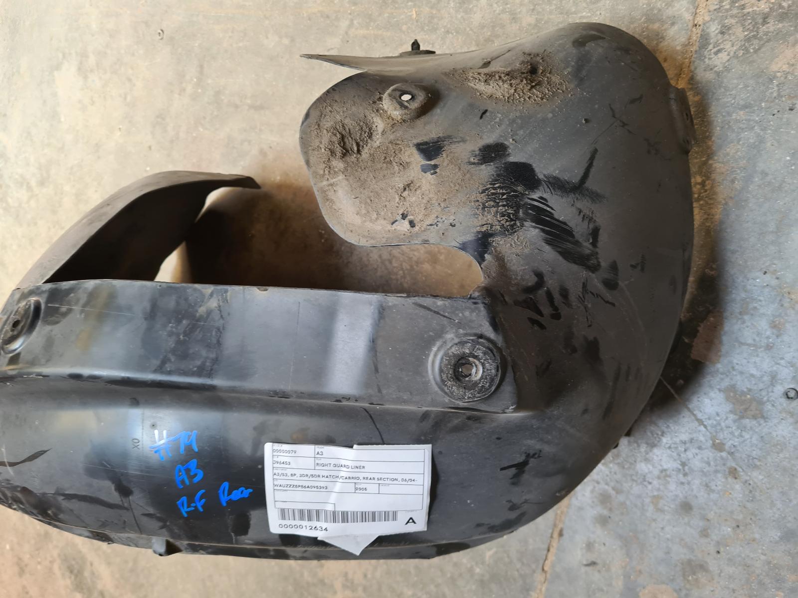 2005 AUDI A3 Right Guard Liner Contact us for Photo