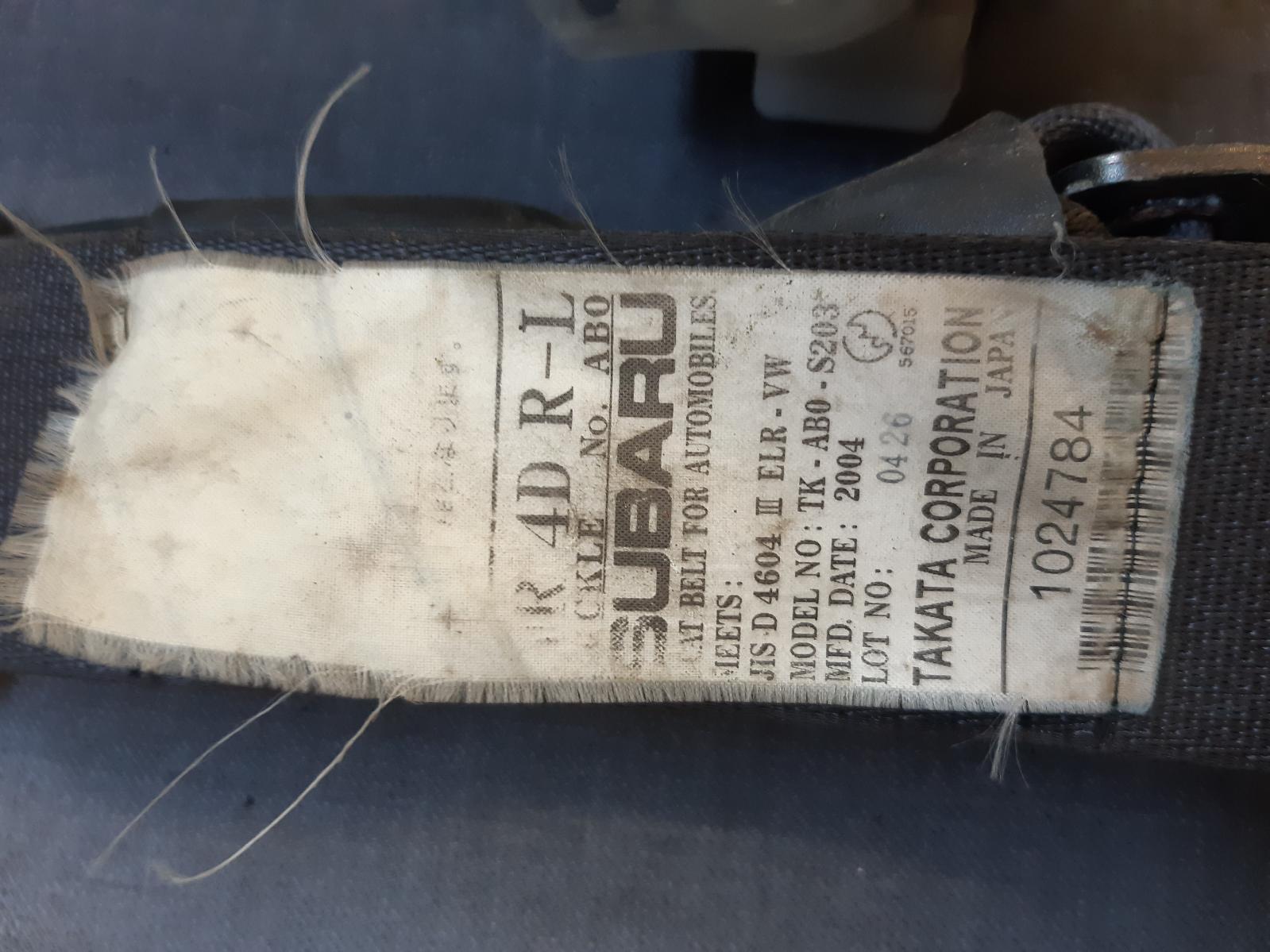2005 SUBARU LIBERTY Seatbelt/Stalk Contact us for Photo