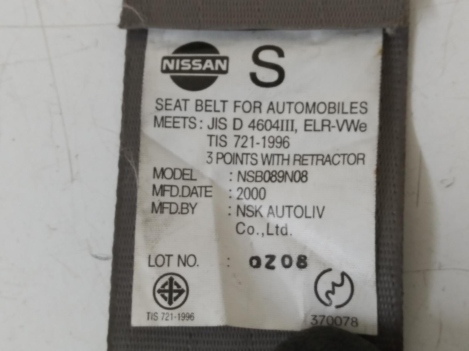 2003 NISSAN CEFIRO (NZ ONLY) Seatbelt/Stalk Contact us for Photo