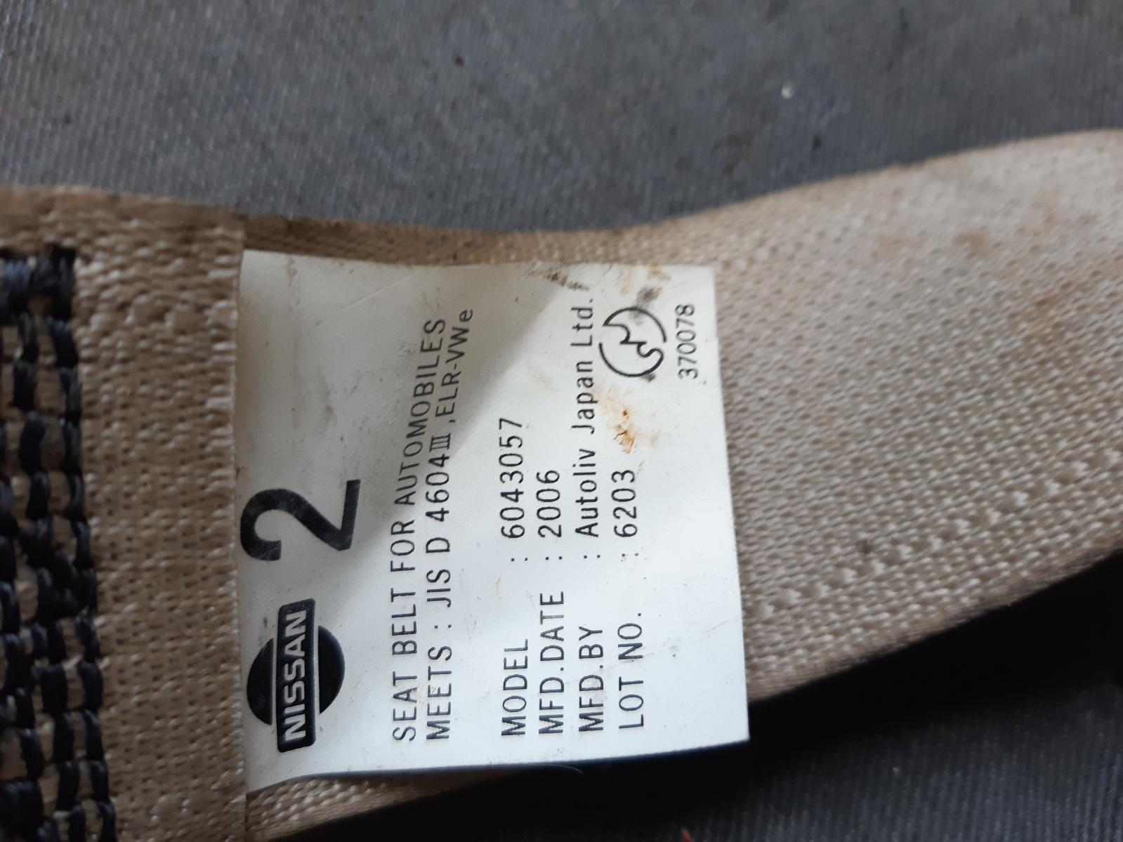 2006 NISSAN TIIDA Seatbelt/Stalk Contact us for Photo